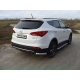 Защита заднего бампера уголки 75х42 мм ТСС для Hyundai Santa Fe 2012-2015