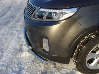 Защита передняя двойная 60-50 мм ТСС для Kia Sorento 2012-2020
