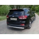 Защита заднего бампера овальная длинная 75-42 мм ТСС для Kia Sorento Prime 2015-2017