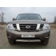 Защита переднего бампера овальная 75х42 мм ТСС для Nissan Patrol 2014-2021