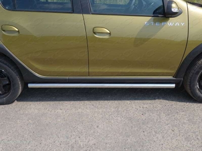 Пороги труба 60 мм ТСС для Renault Sandero Stepway 2014-2018
