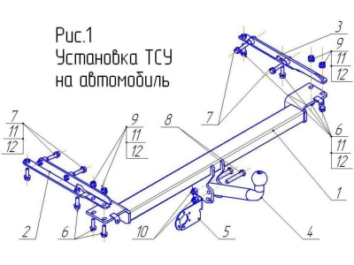 Фаркоп Avtos для Nissan Note 2006-2014