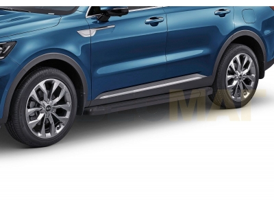 Пороги алюминиевые Rival Black для Kia Sorento 2020-2021