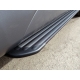 Пороги алюминиевые Slim Line Black ТСС для Audi Q3 2011-2018