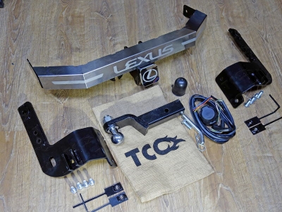 Фаркоп ТСС надпись Lexus, шар E нержавеющий для Lexus LX 570/450d 2015-2021 TCU00051N