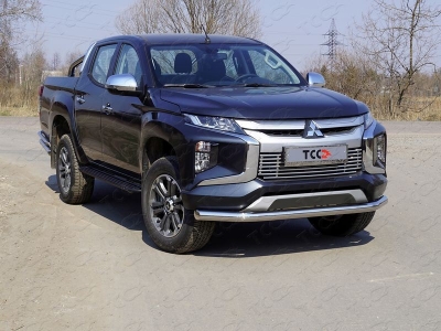 Защита переднего бампера 76 мм ТСС для Mitsubishi L200 2019-2021