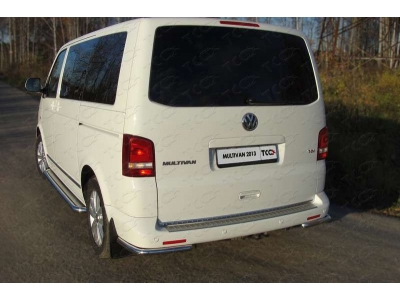 Пороги с площадкой нержавеющий лист 60 мм ТСС для Volkswagen Multivan/Caravelle 2009-2015