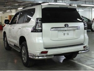 Защита заднего  бампера  "уголки" d-76+43 для Toyota Land Cruiser Prado 150 STYLE 2019 – н.в. LCPR19_3.1S