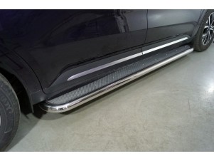 Пороги с площадкой нержавеющий лист 60 мм для Kia Carnival № KIACAR21-28