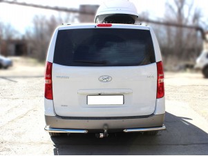 Защита заднего бампера "уголки" одинарные d-53 для Hyundai H-1 Starex 2017 – н.в. HYH117_3.1