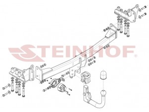 Фаркоп для Land Rover Range Rover Evoque L551, в т.ч. AdBlue 12/2018-н.в. вертикальное быстросъемное крепление шара на ключе №L-121