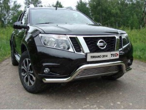 Защита передняя Кенгурятник с решеткой 60 /12 мм для Nissan Terrano № NISTER14-11