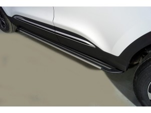 Пороги алюминиевые Slim Line Silver 1720 мм для Chery Tiggo 4 Pro 2020 – н.в. CHERTIG4P22-10S
