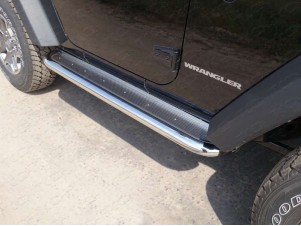 Пороги с площадкой нержавеющий лист 60 мм для Jeep Wrangler 3D № JEEPWRAN3D(3.6)14-10