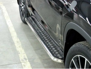 Пороги с листом d-53 для Toyota Highlander 2017-2019 HYG2017_2